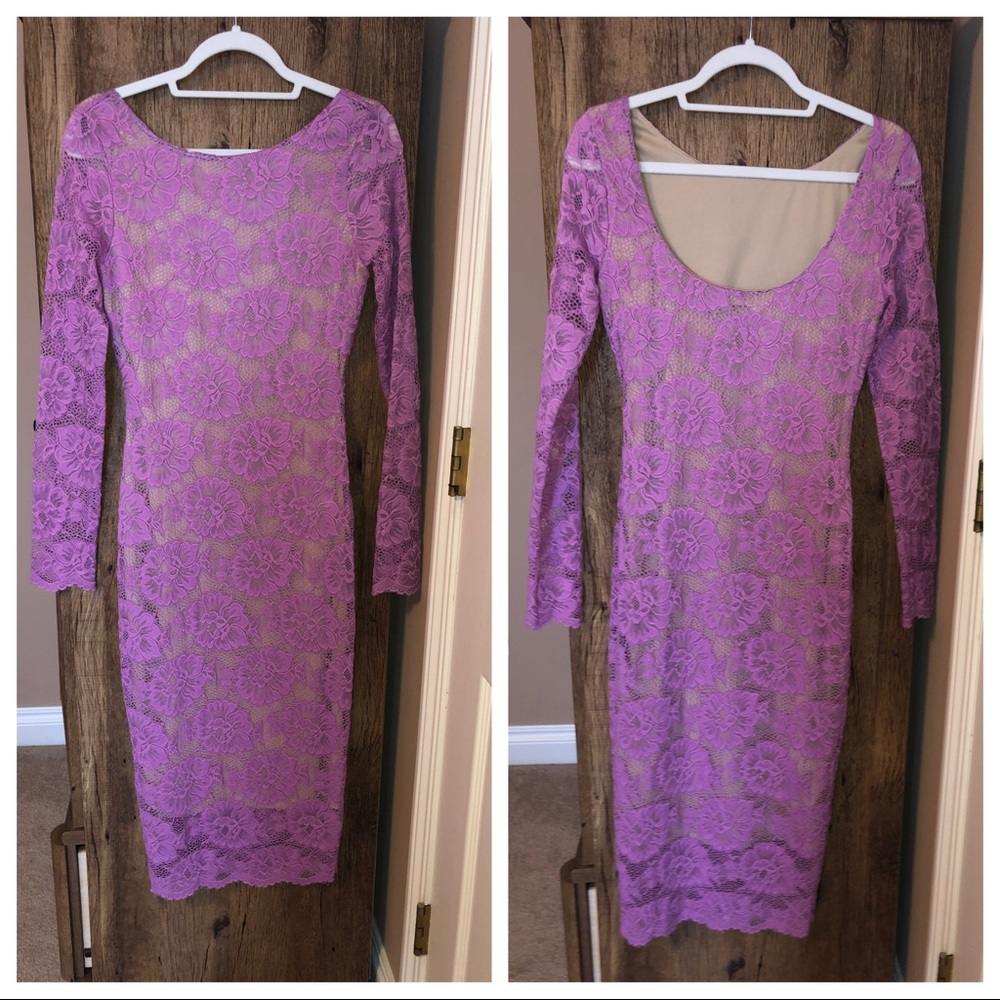 Midi purple dress flower